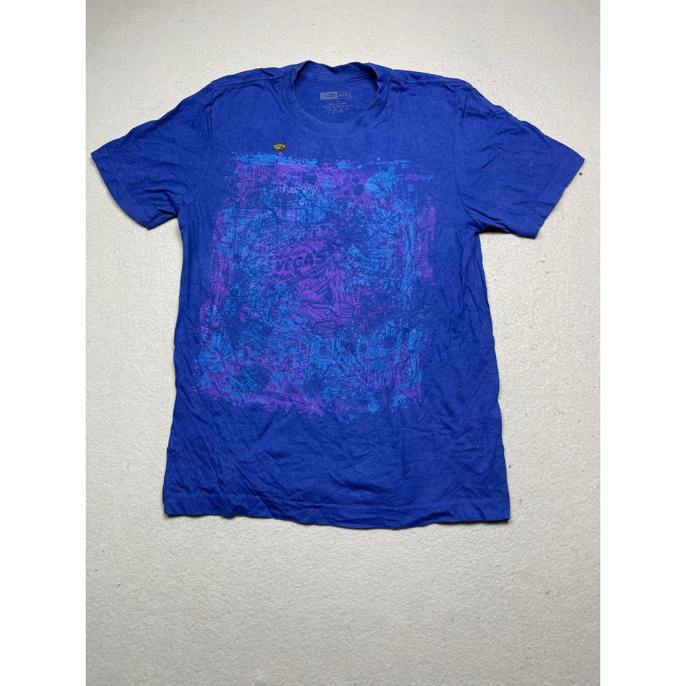 Leo Rine T Shirt 100% Cotton Blue Graphic Small Mens